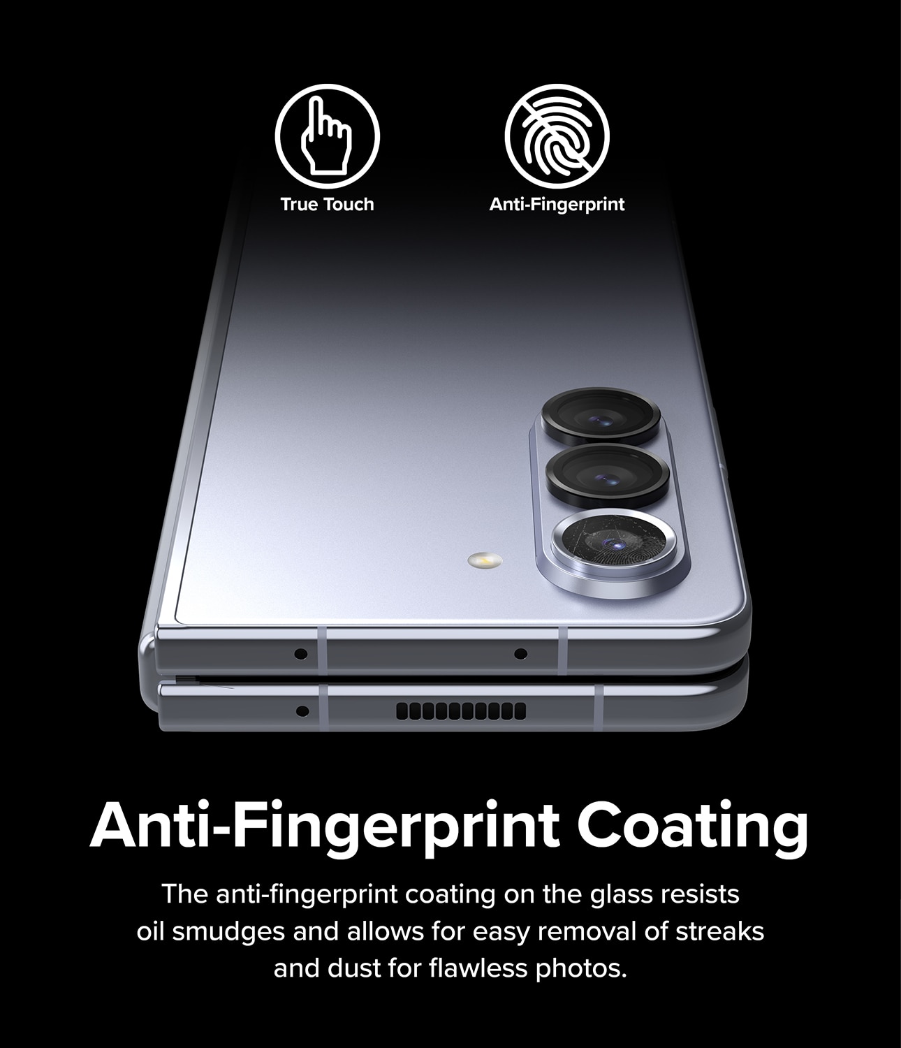 Camera Lens Frame Glass Samsung Galaxy Z Fold 5 Musta