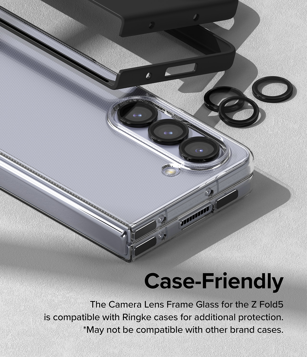 Camera Lens Frame Glass Samsung Galaxy Z Fold 5 Musta
