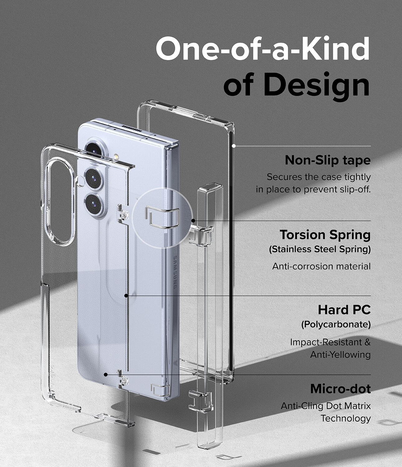 Slim Hinge Case Samsung Galaxy Z Fold 5 Clear