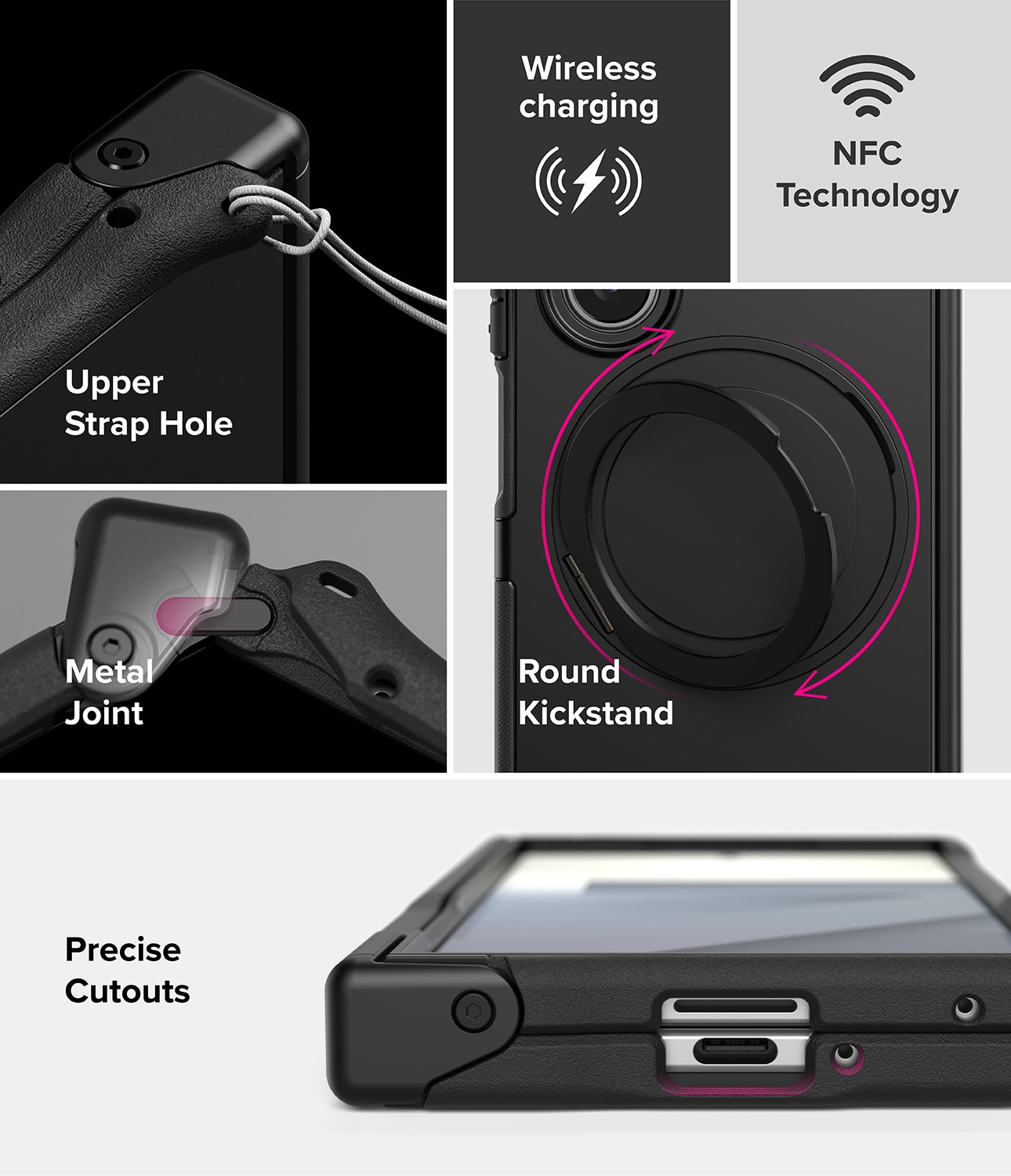 Alles Magnetic Case Samsung Galaxy Z Fold 7 musta