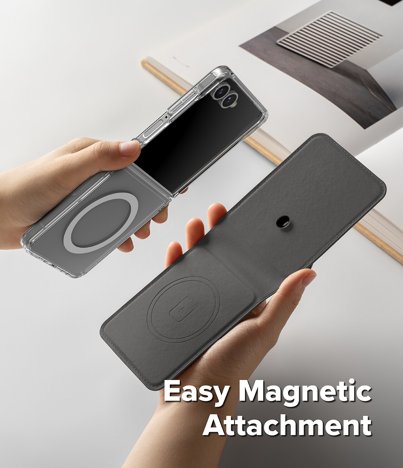 Folio Grip Wallet Magnetic Samsung Galaxy Z Flip 7 Black