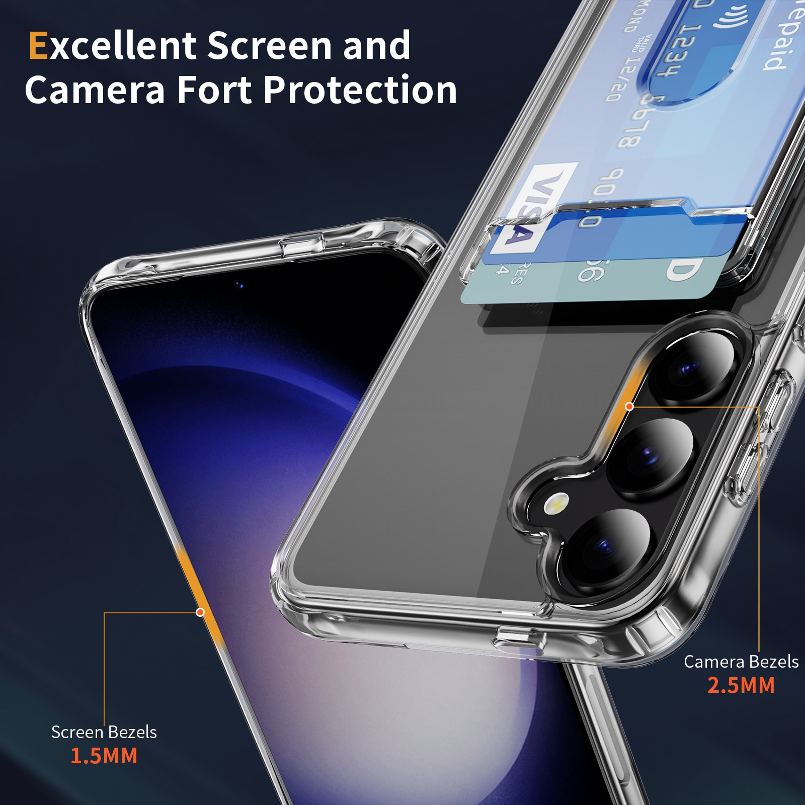 Hybridikuori Korttitasku Samsung Galaxy S24 Plus kirkas