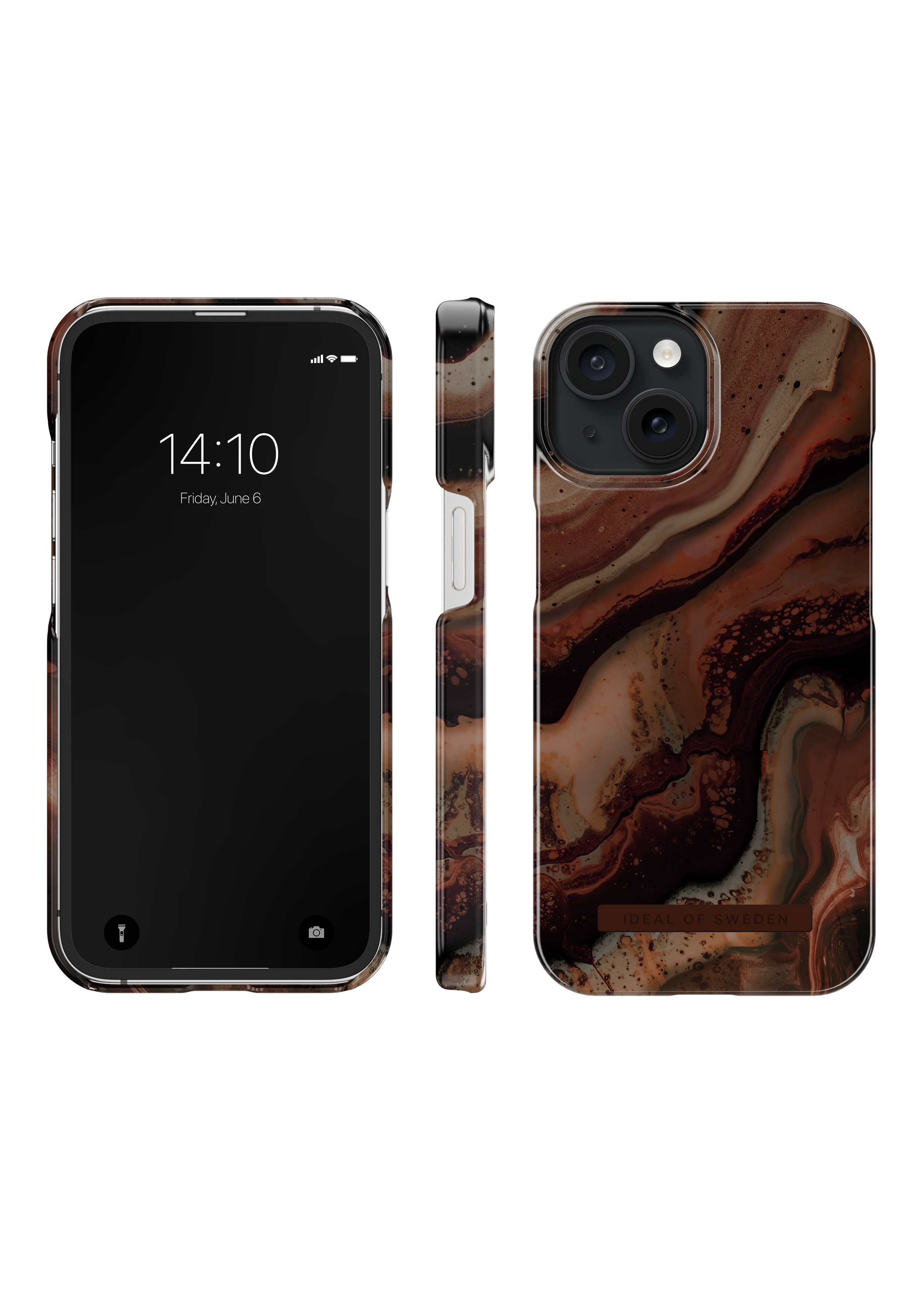 Fashion Kuori iPhone 15 Dark Amber Marble