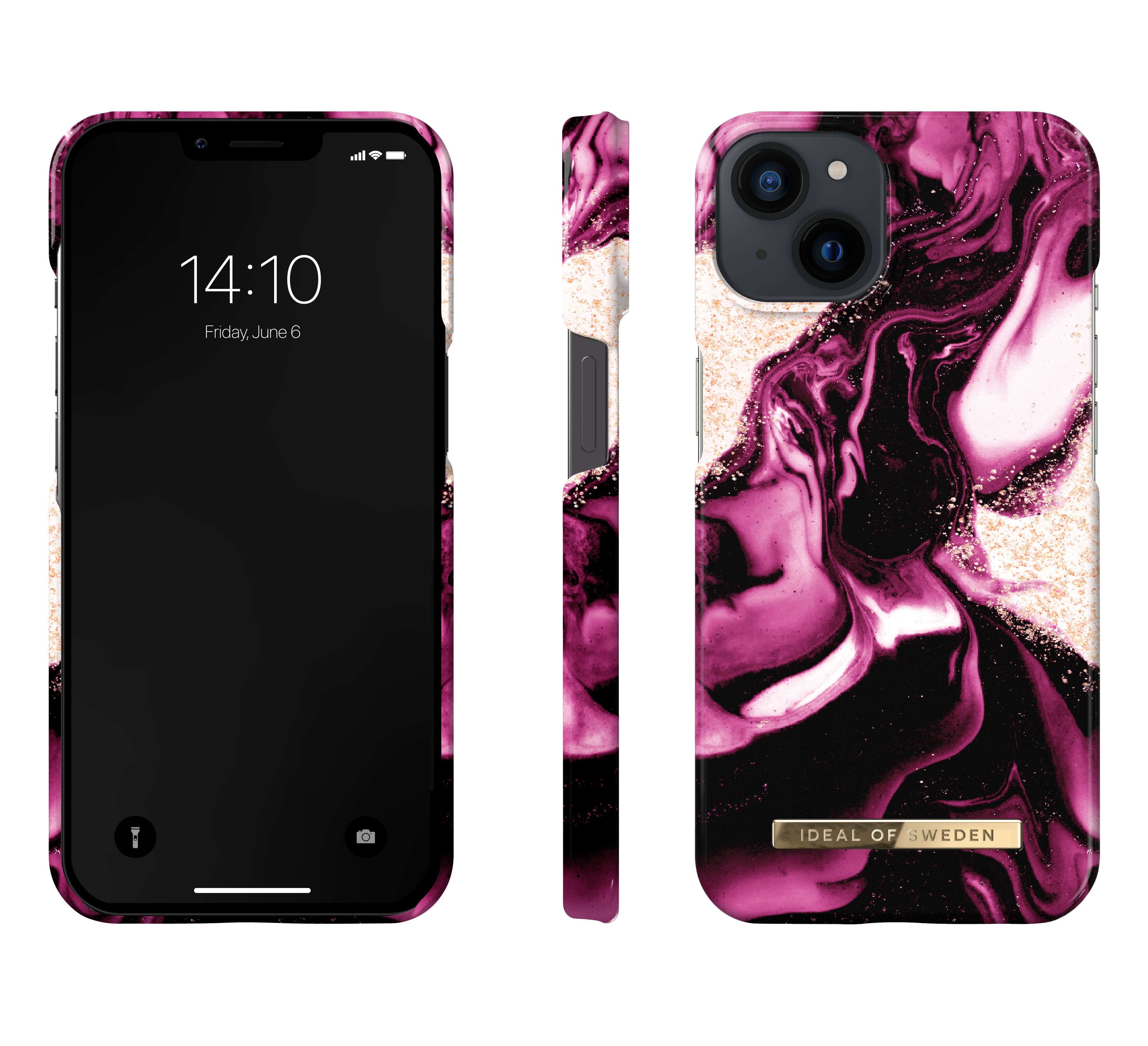 Fashion Case iPhone 13 Golden Ruby Marble