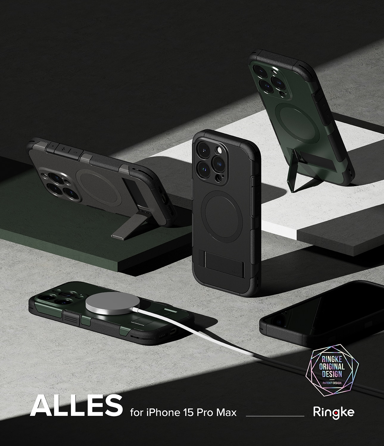 Alles Magnetic Case iPhone 15 Pro Max musta