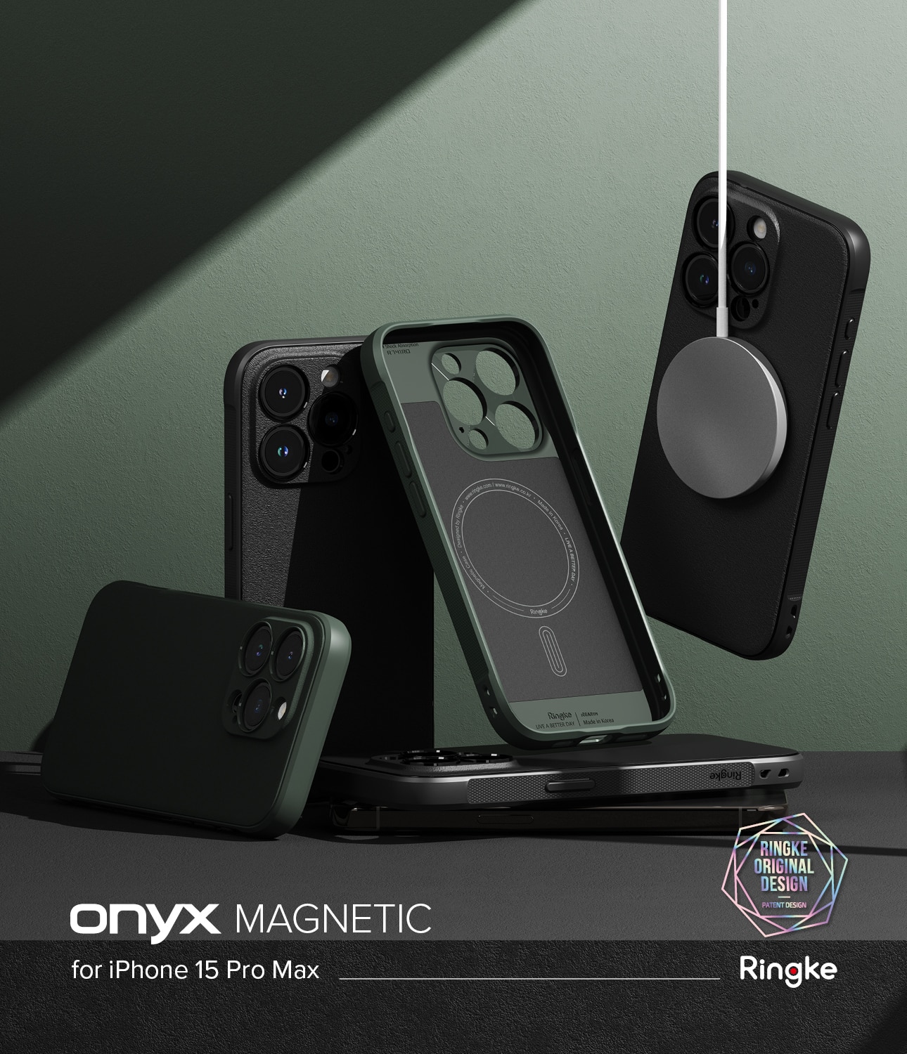 Onyx Magnetic Case iPhone 15 Pro Max Dark Green