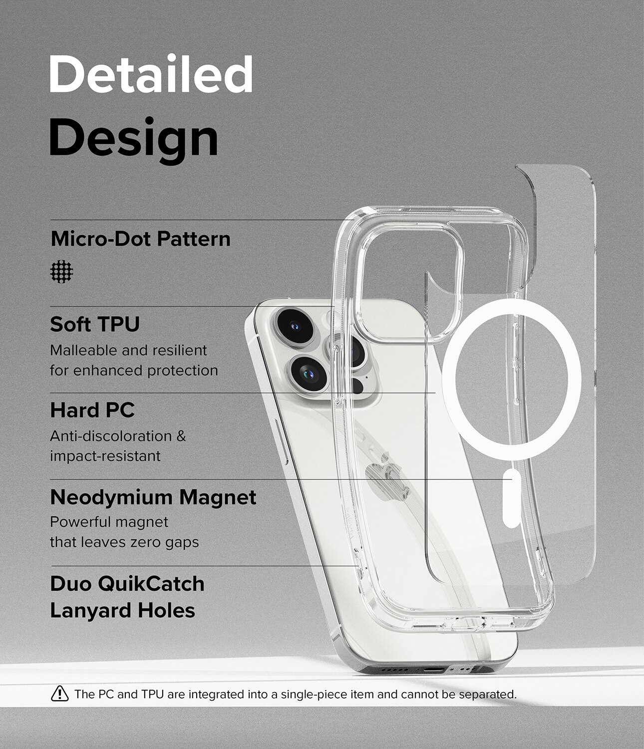 Fusion Magnetic Case iPhone 15 Pro Matte Clear