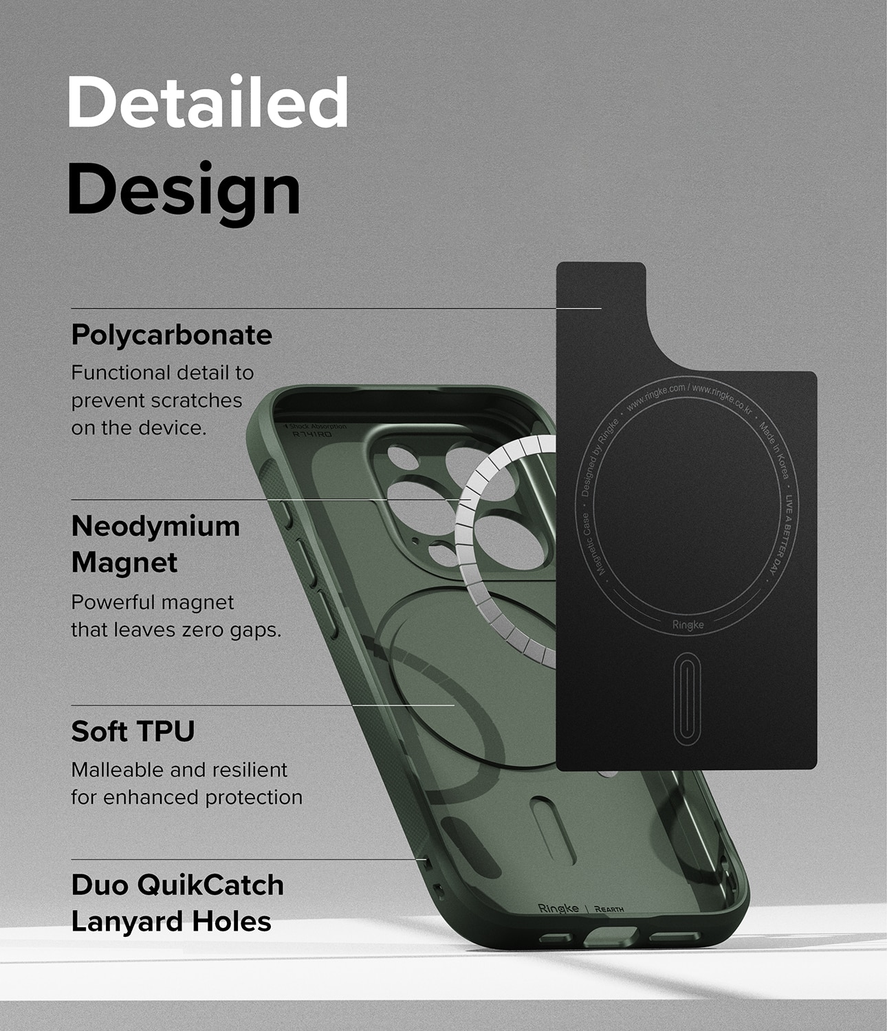 Onyx Magnetic Case iPhone 15 Pro Dark Green