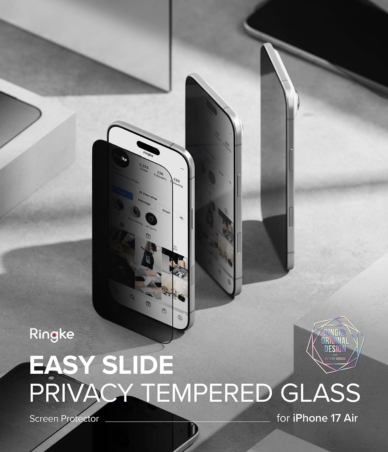 Easy Slide Privacy Glass (2-pack) iPhone 17 Air