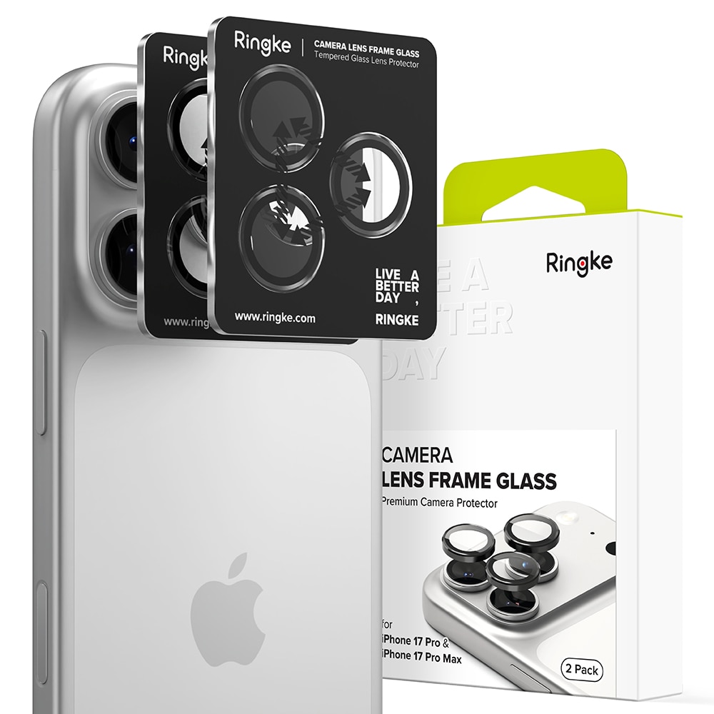 Camera Lens Frame Glass (2-pack) iPhone 17 Pro Max Black