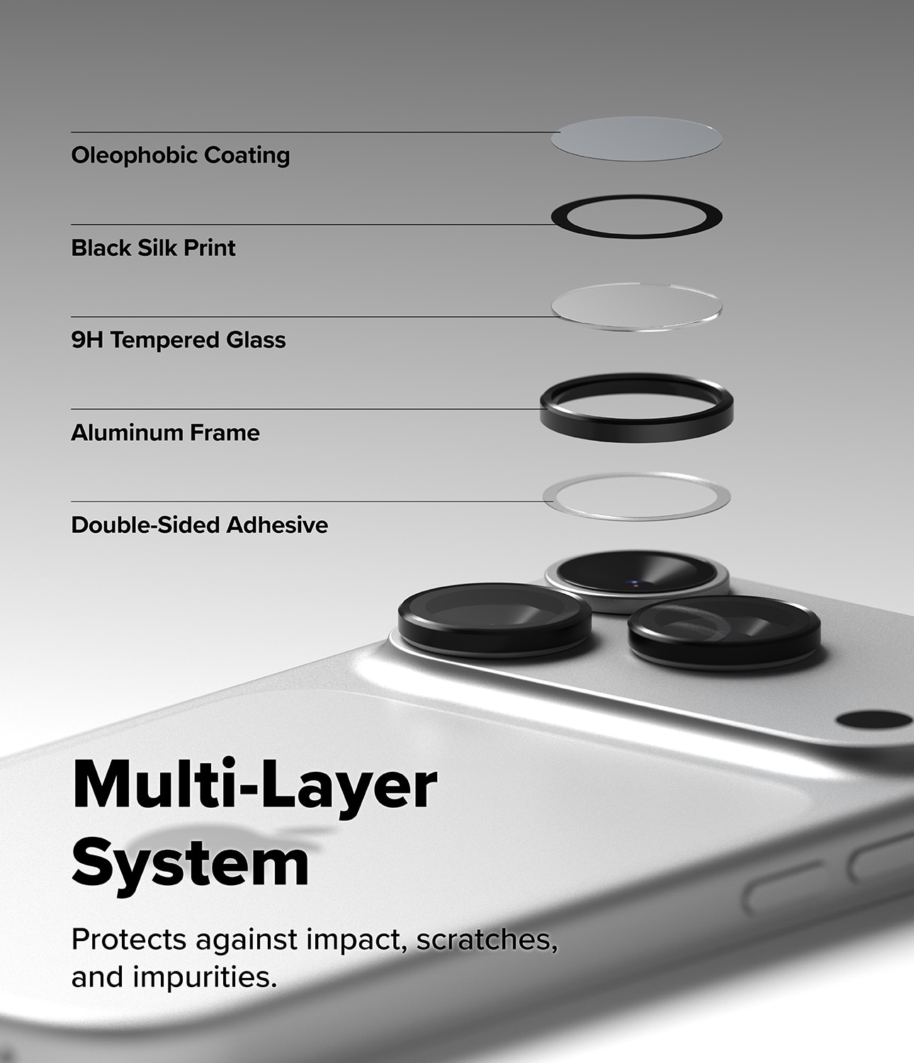 Camera Lens Frame Glass (2-pack) iPhone 17 Pro Black