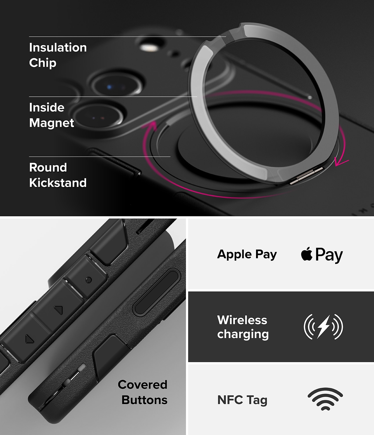 Alles Magnetic Case iPhone 17 Pro Musta