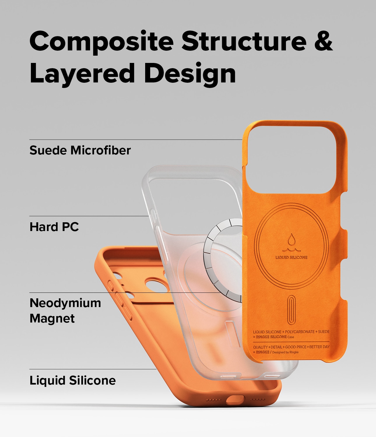 Silicone Magnetic Case iPhone 17 Pro Max Tangerine
