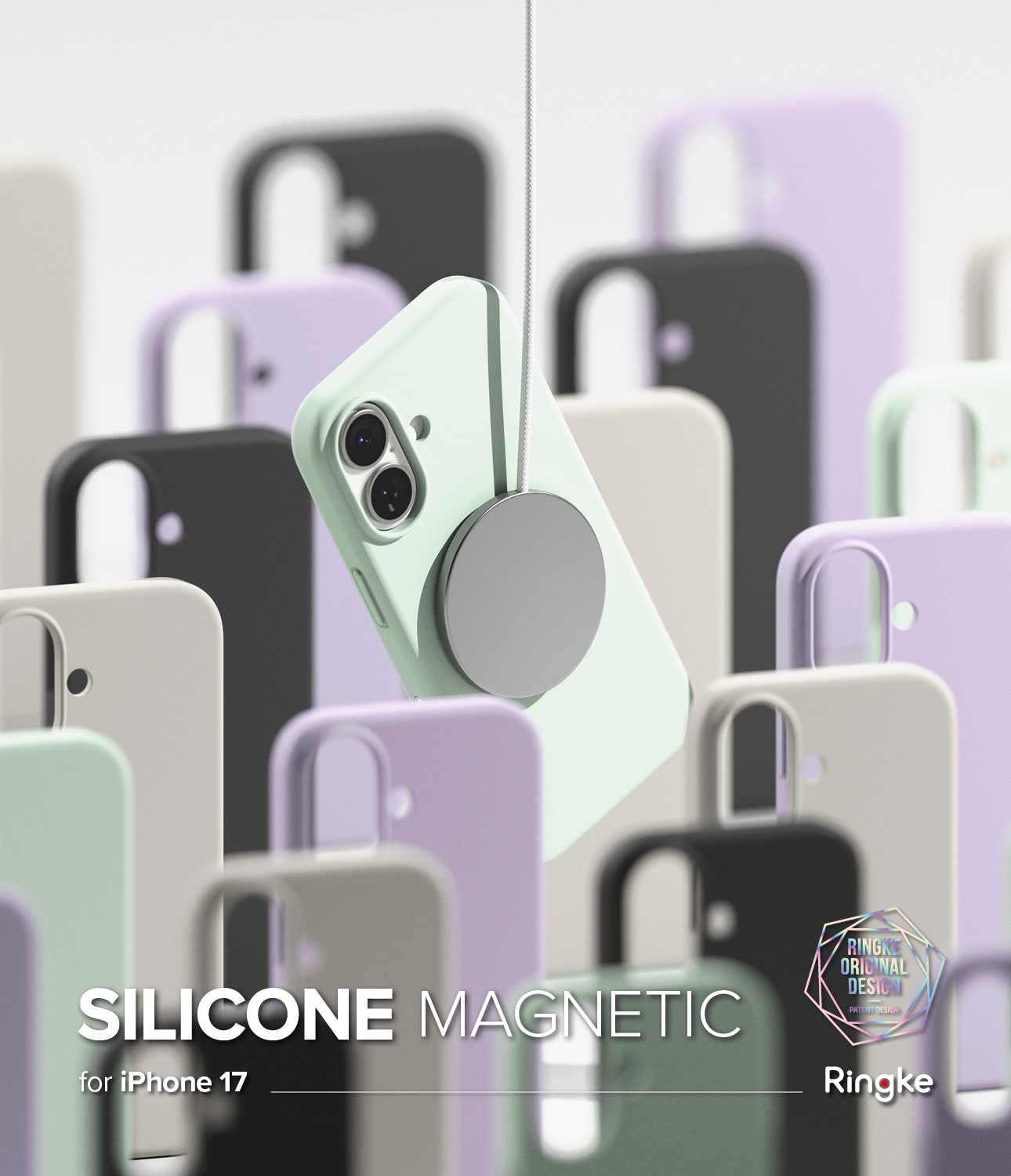 Silicone Magnetic Case iPhone 17 Stone