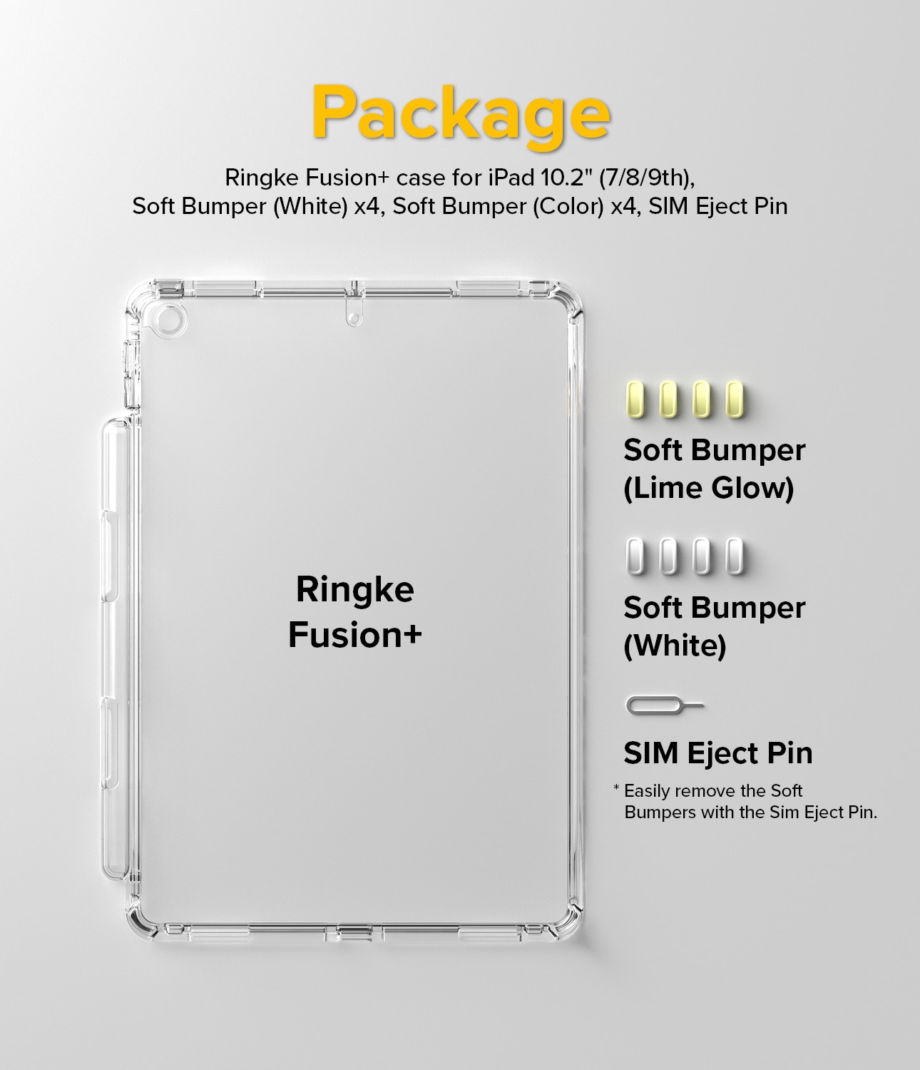 Fusion Plus Case iPad 10.2 7th Gen (2019) White/Lime Glow