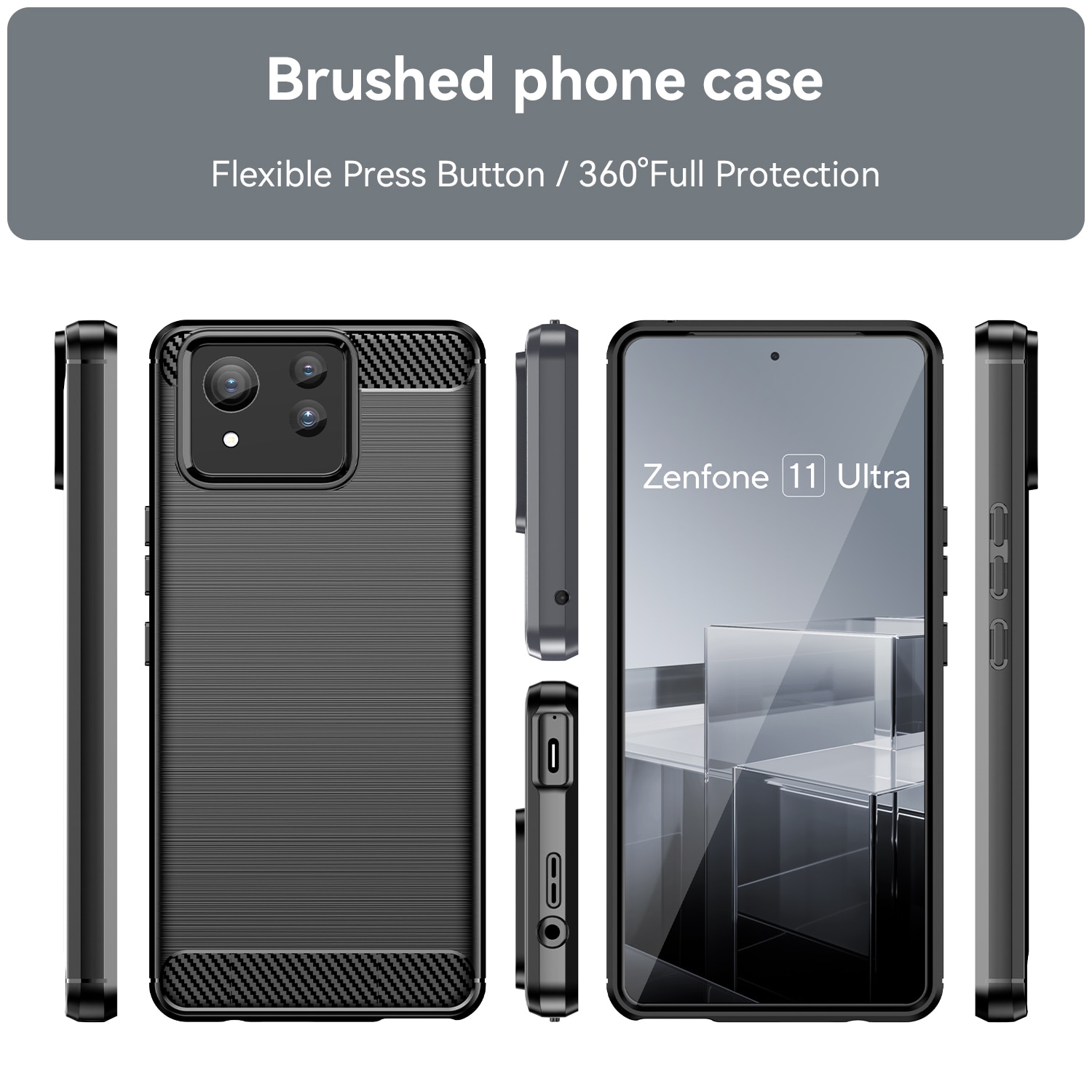 Asus Zenfone 11 Ultra Kuori TPU Brushed Black