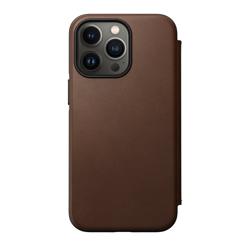 iPhone 13 Pro Modern Leather Folio Rustic Brown