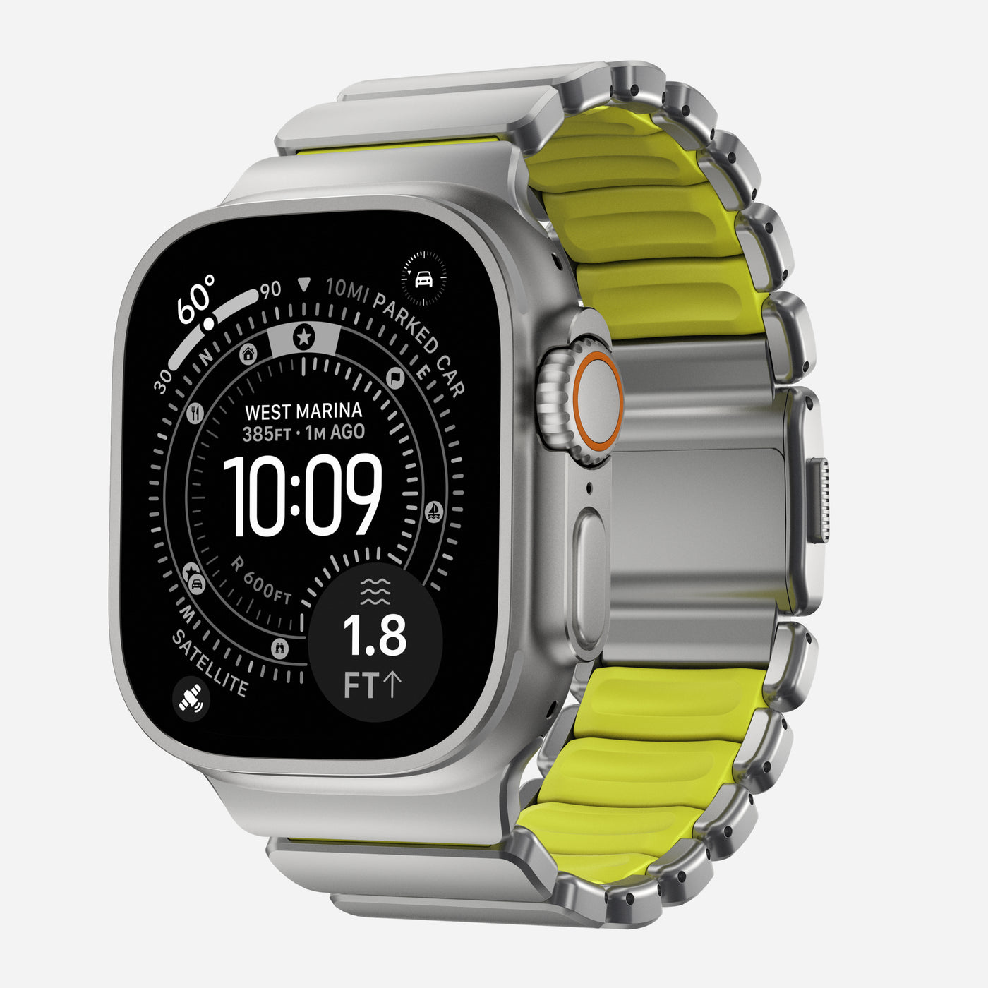 Stratos Band Apple Watch Series 9 45mm Natural Titanium - Volt