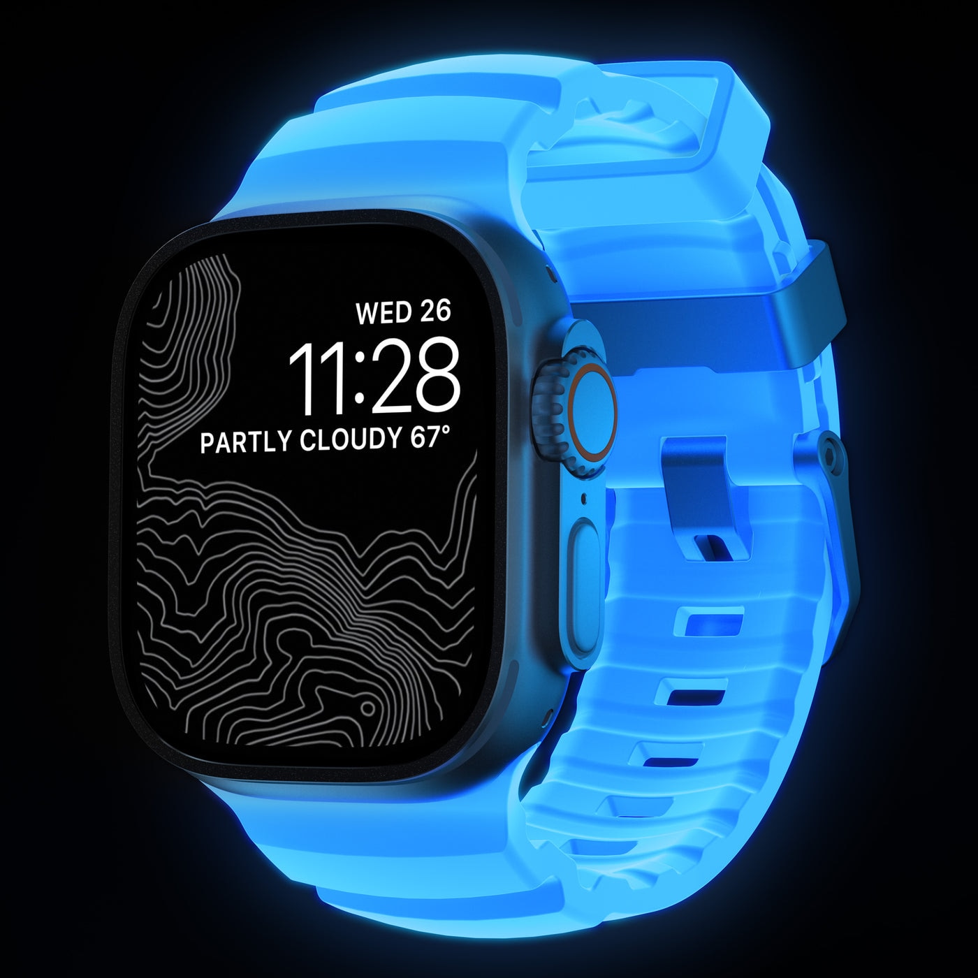 Apple Watch Series 1-3 42mm Rocky Point Band Icy Blue Glow (Natural Hardware) - Limited edition