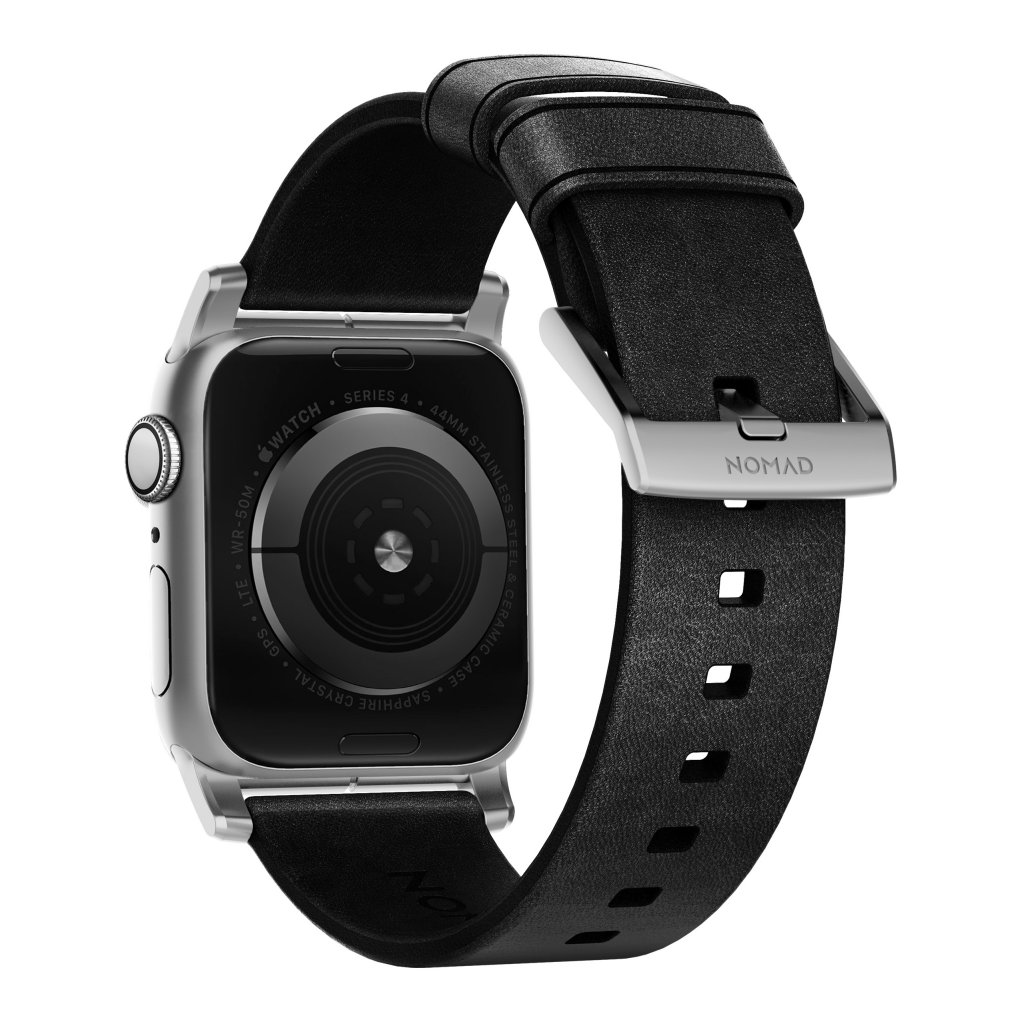 Apple Watch Ultra 49mm Modern Band Horween Leather Black (Silver Hardware)