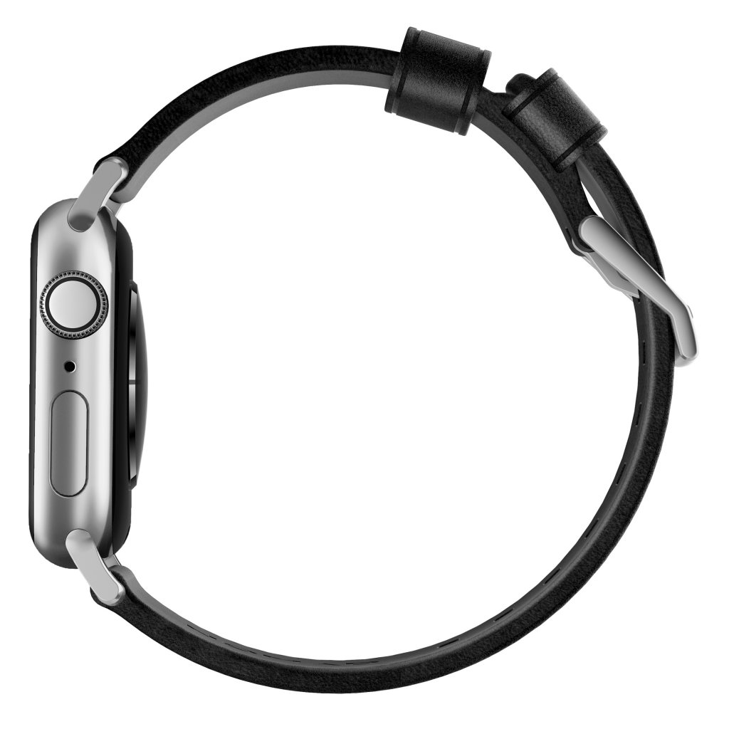 Apple Watch 42mm Modern Band Horween Leather Black (Silver Hardware)