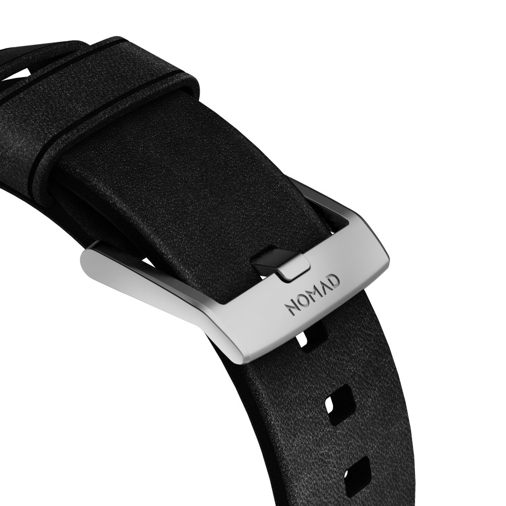 Apple Watch 42mm Modern Band Horween Leather Black (Silver Hardware)