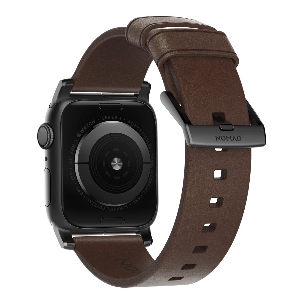 Apple Watch Ultra 2 49mm Modern Band Horween Leather Rustic Brown (Black Hardware)