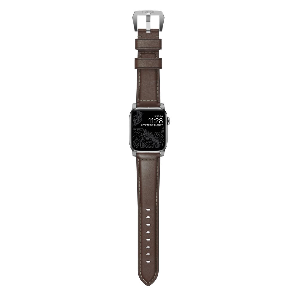 Traditional Band Apple Watch 42mm Rustic Brown (Silver Hardware)