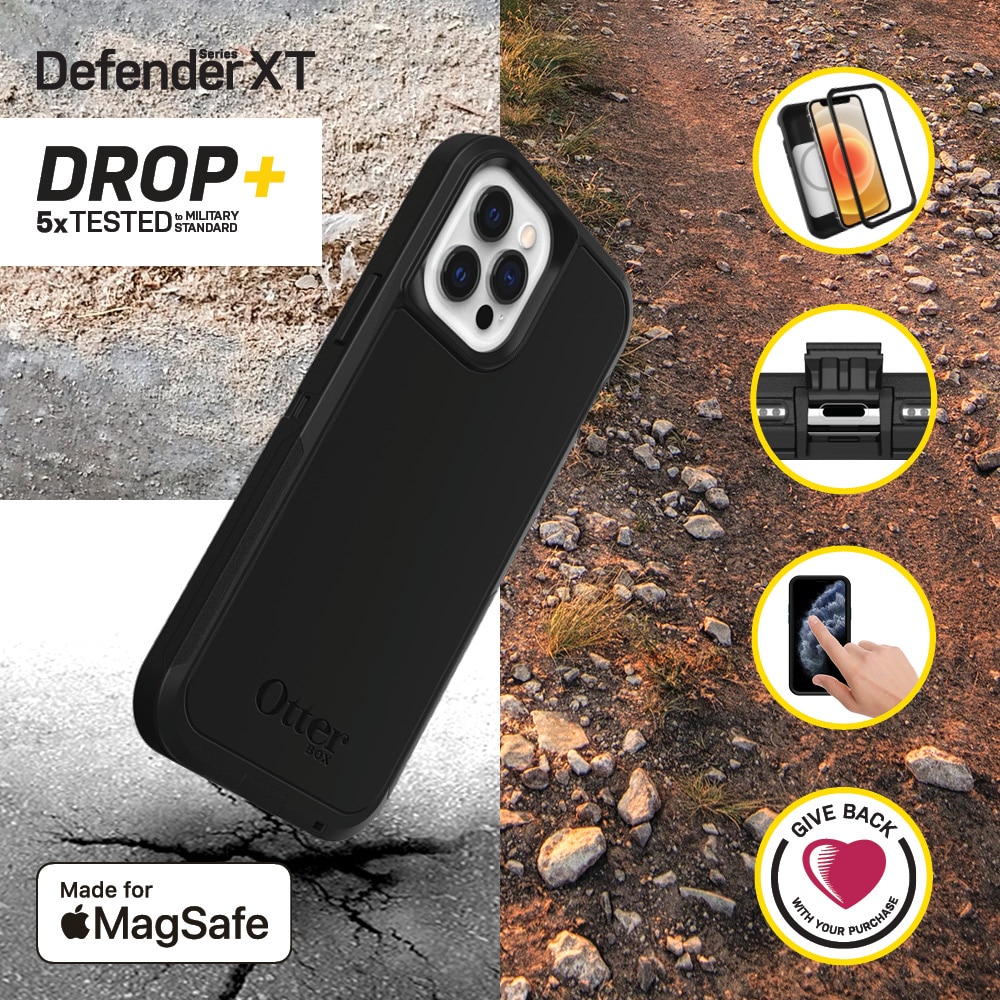 Defender XT MagSafe Kuori iPhone 12/12 Pro musta