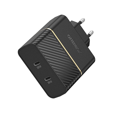 Seinälaturi 50W Dual USB-C PD Black Shimmer