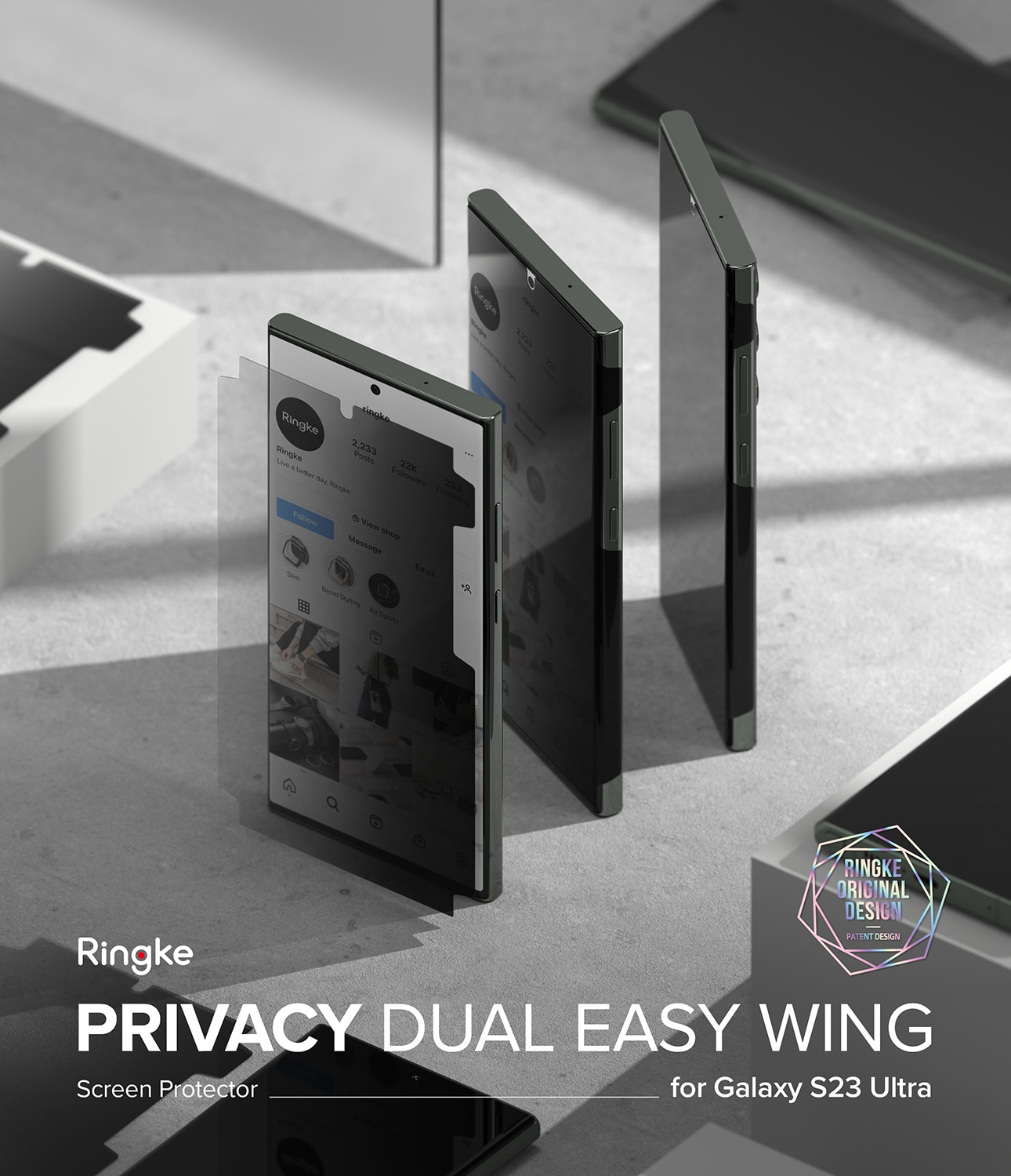 Privacy Dual Easy Wing Screen Protector Samsung Galaxy S23 Ultra