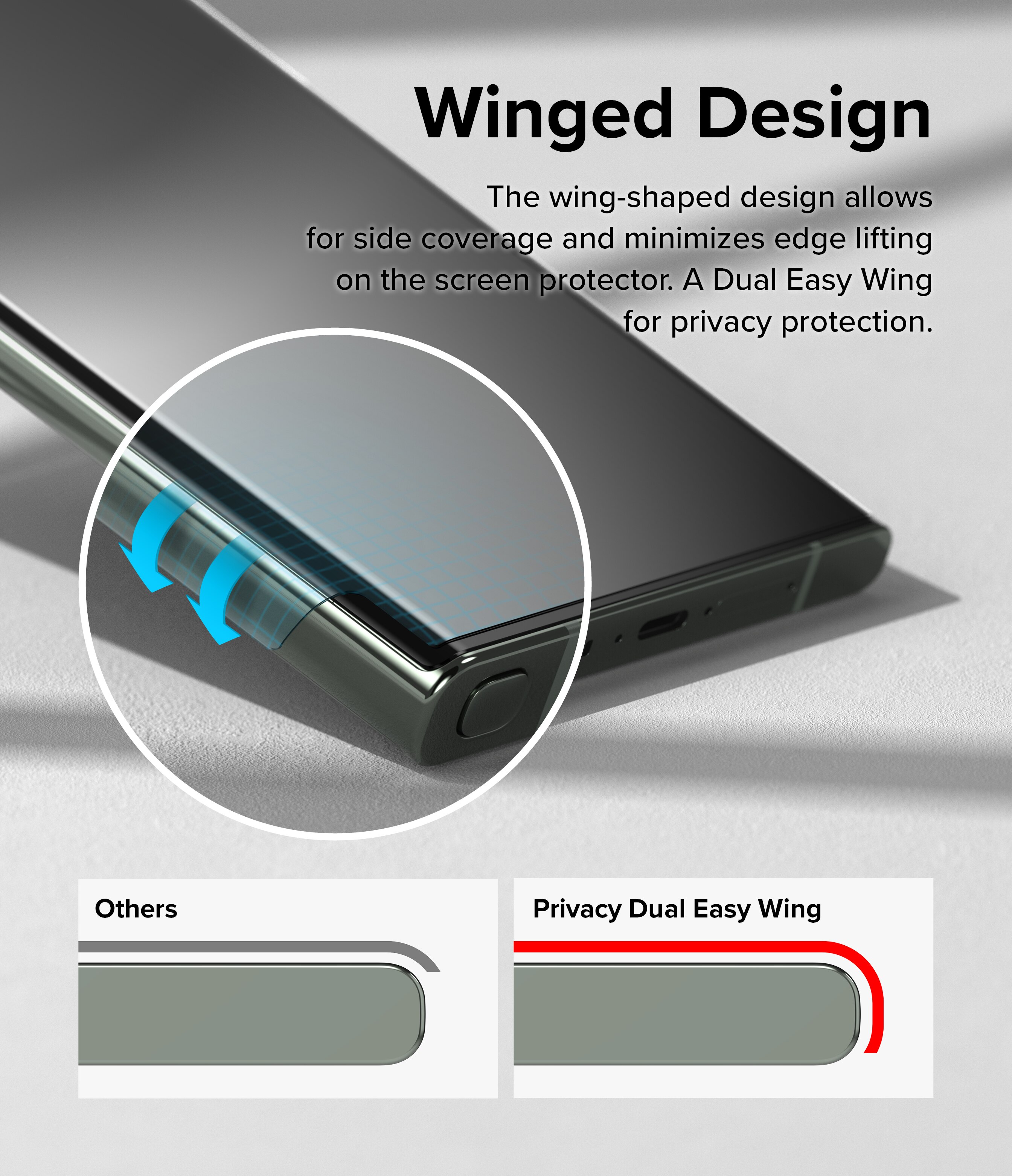 Privacy Dual Easy Wing Screen Protector Samsung Galaxy S23 Ultra