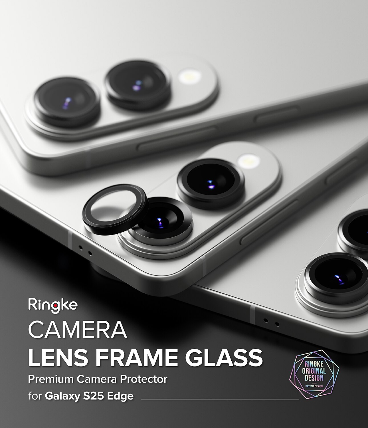 Camera Lens Frame Glass (2-pack) Samsung Galaxy S25 Edge Black