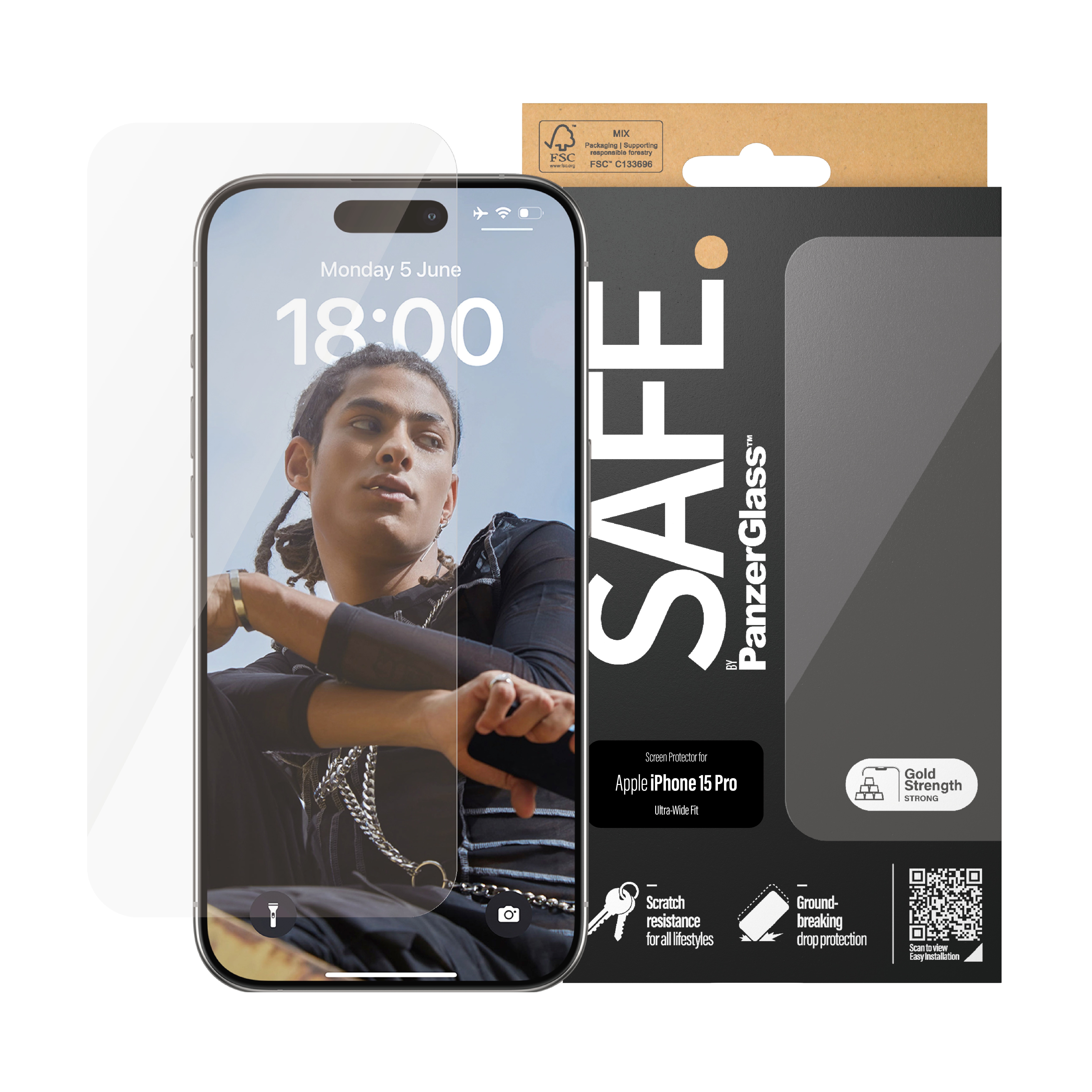 iPhone 15 Pro Screen Protector Ultra Wide Fit