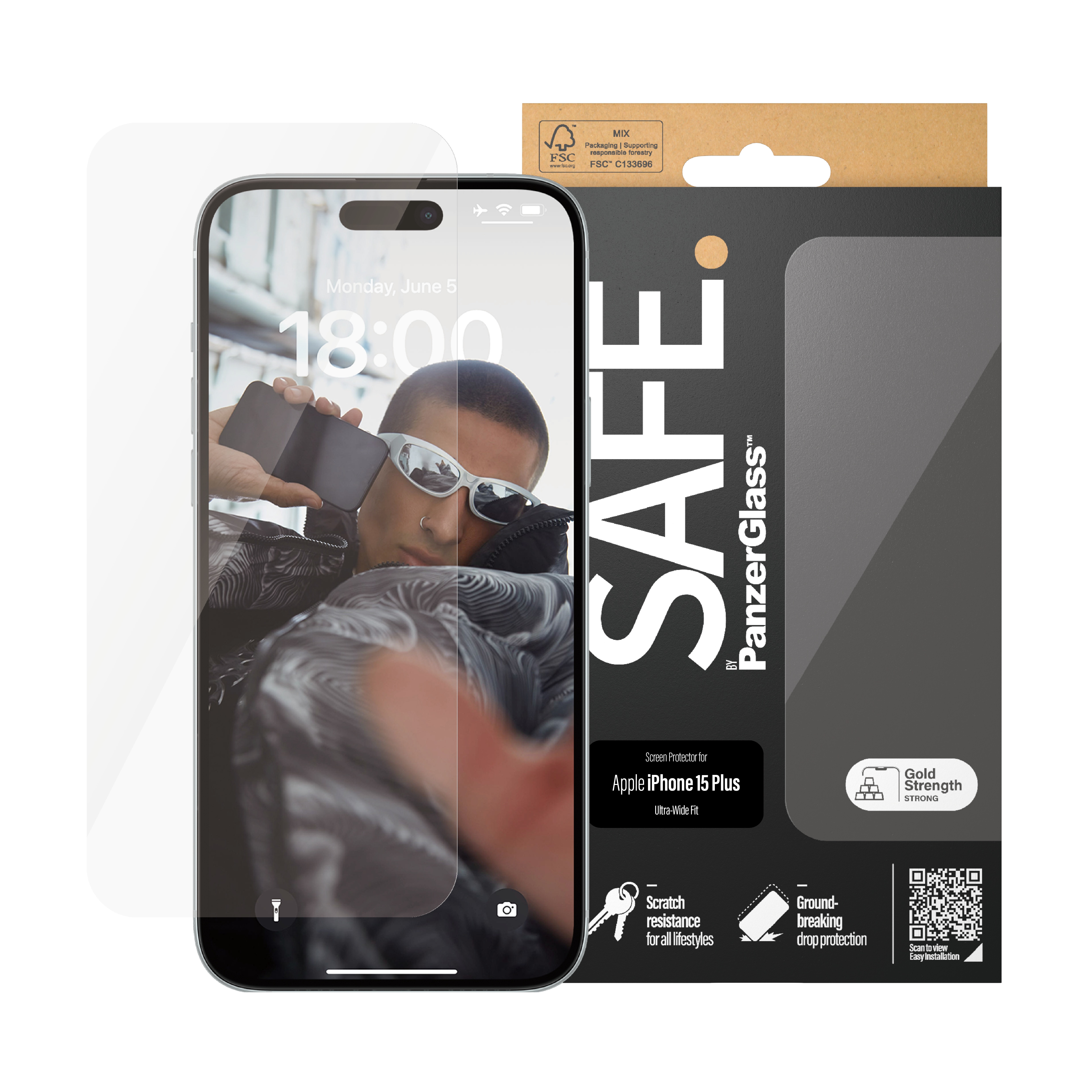 iPhone 15 Plus Screen Protector Ultra Wide Fit