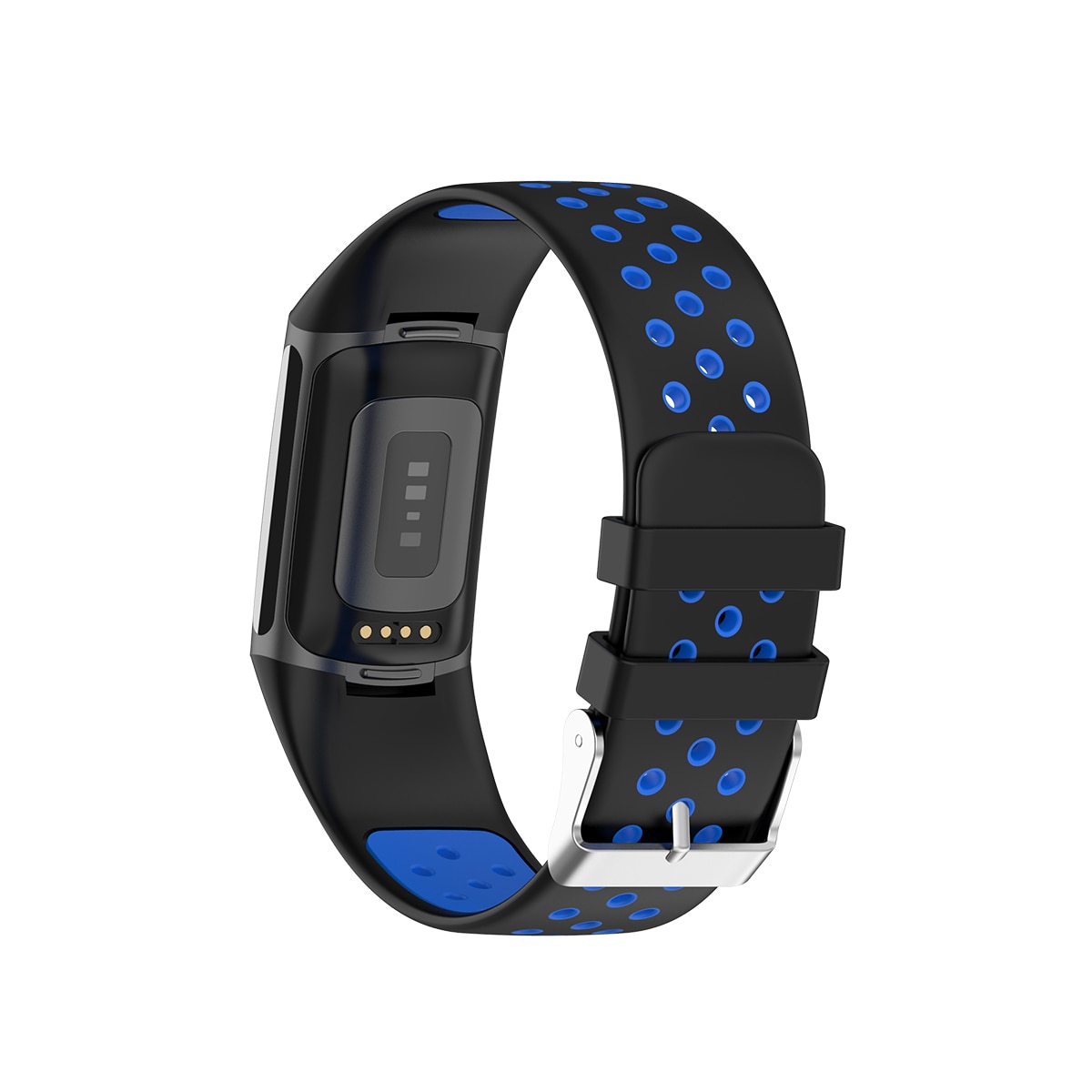 Silikoniranneke Urheilu Fitbit Charge 5 musta/sininen