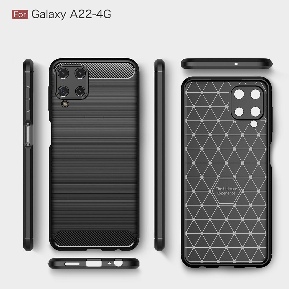 Samsung Galaxy A22 4G Kuori TPU Brushed Musta