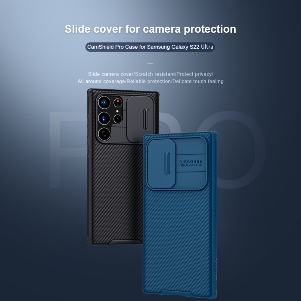 CamShield Kuori Samsung Galaxy S22 Ultra Sininen