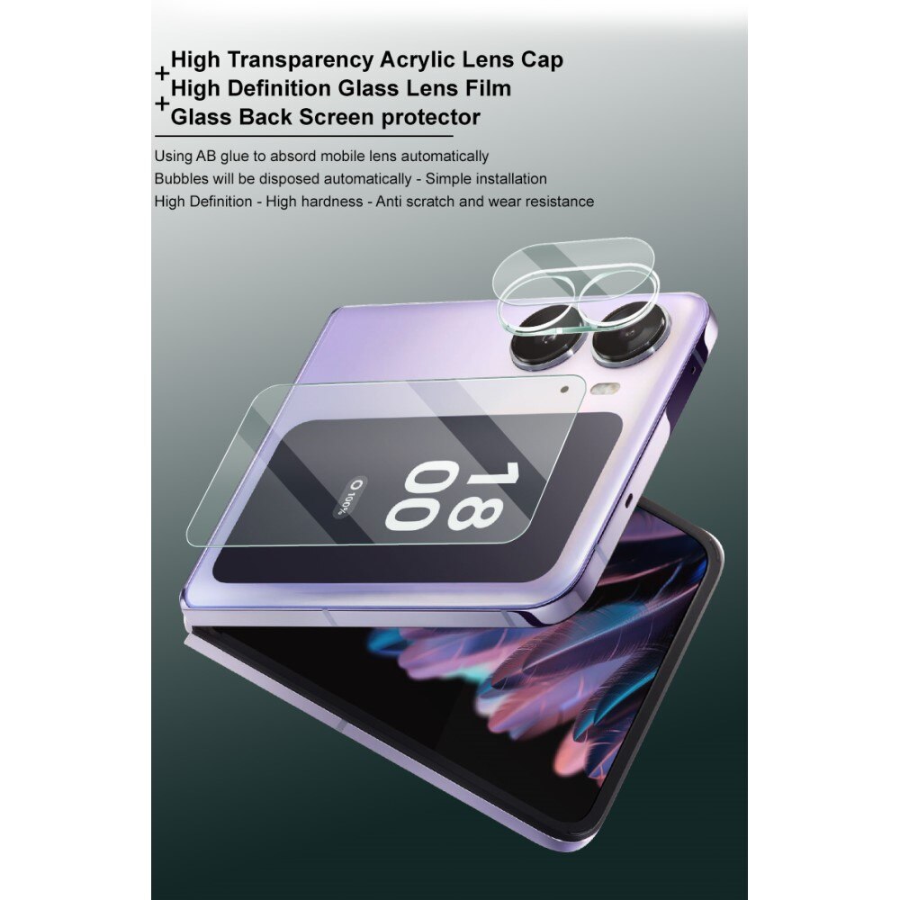 Näytön Panssarilasi + Kameran Linssinsuoja Oppo Find N2 Flip Kirkas