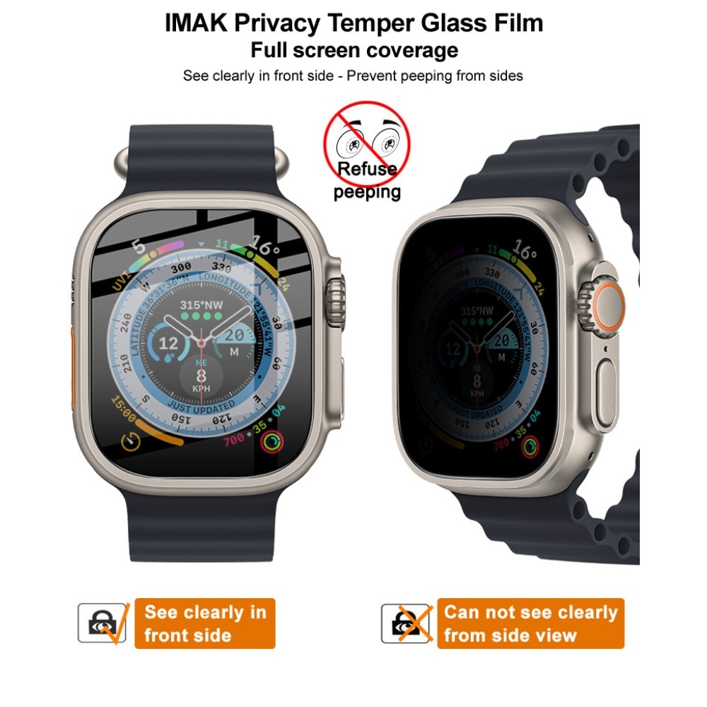 Privacy Näytön Panssarilasi Apple Watch Ultra 2 49mm