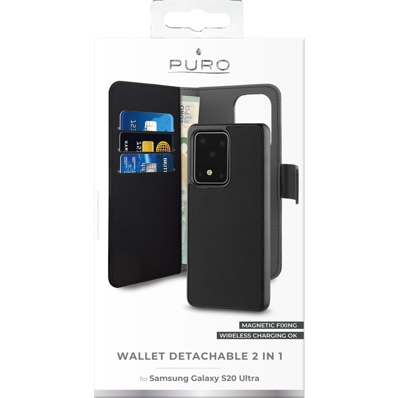 2in1 Wallet Detachable Samsung Galaxy S20 Ultra Black