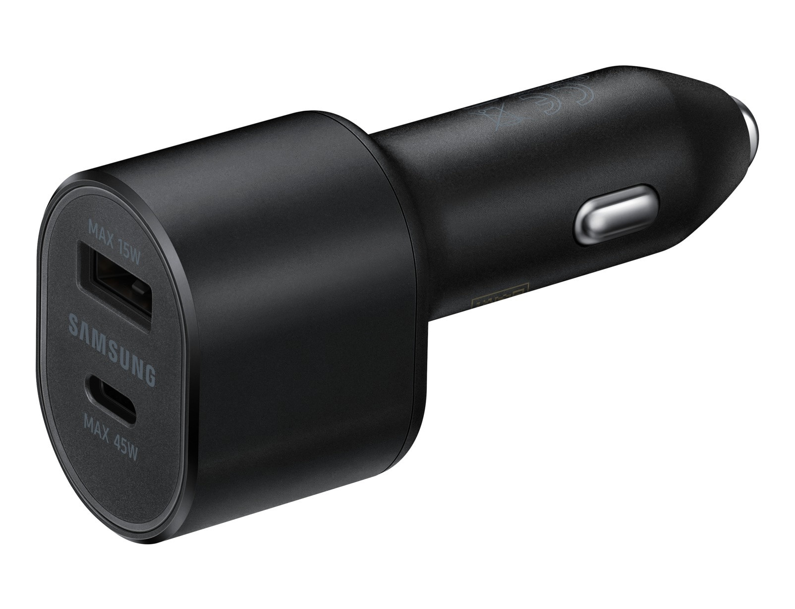 Super Fast Dual Car Charger USB-C + USB-A  (45W+15W) musta