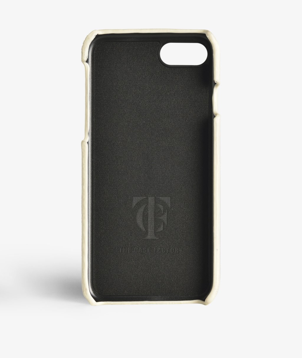 Kuori iPhone 8 Borchie Nappa Ivory Silver Studs