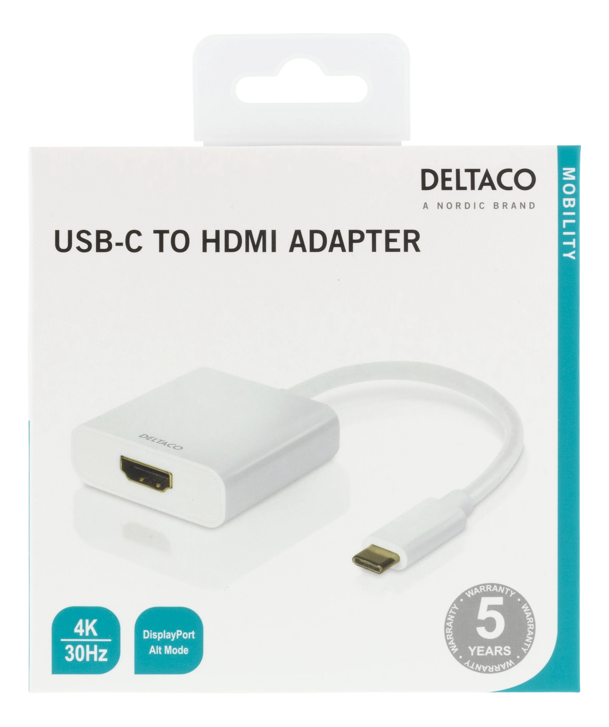 USB-C-HDMI  Adapteri Valkoinen