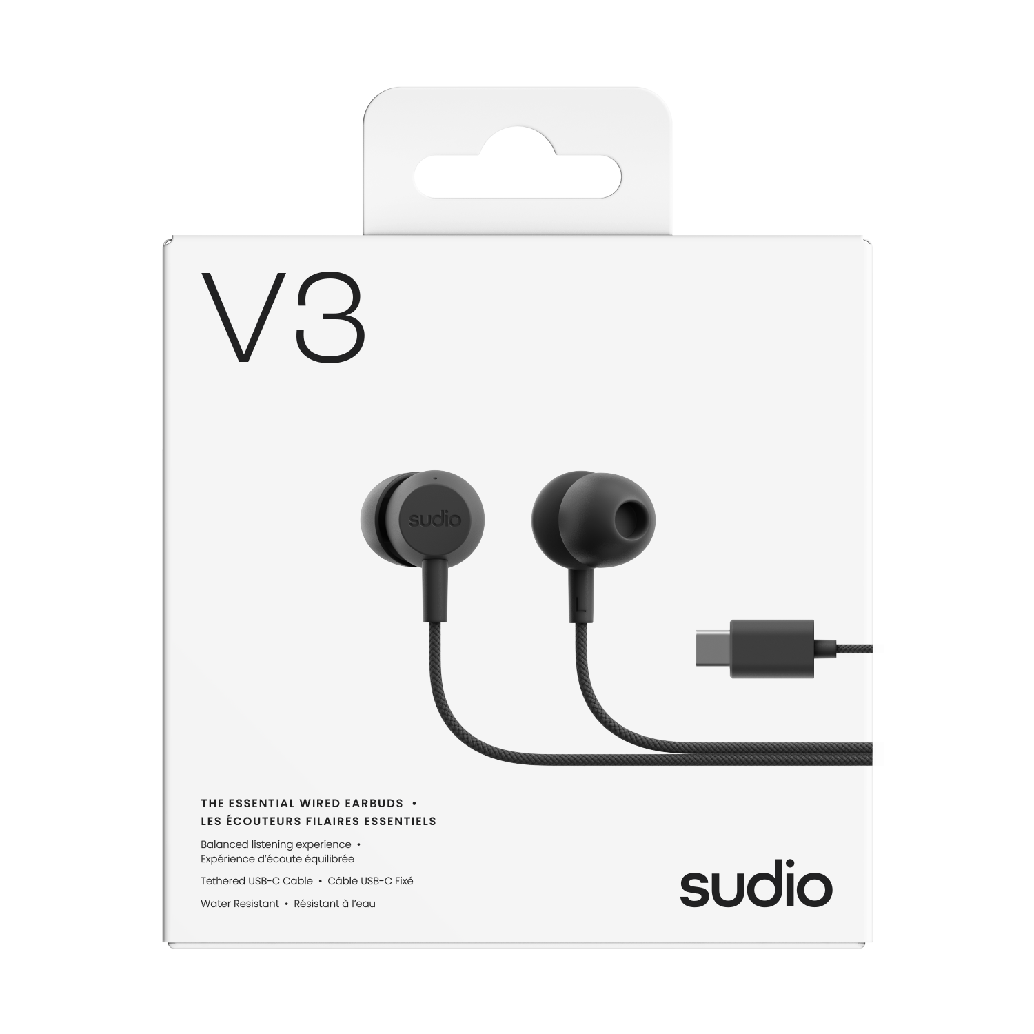 V3 Langalliset kuulokkeet USB-C Musta