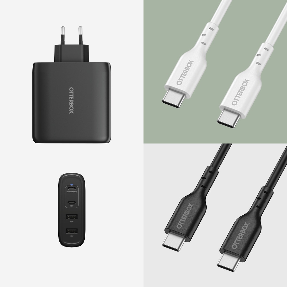 Seinälaturi USB-C Four Port 100W Black