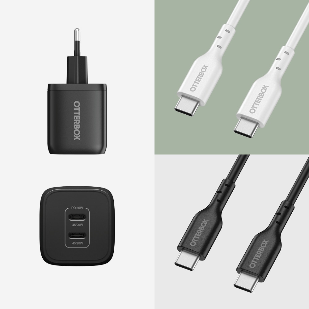 Seinälaturi USB-C Dual Port 65W Black