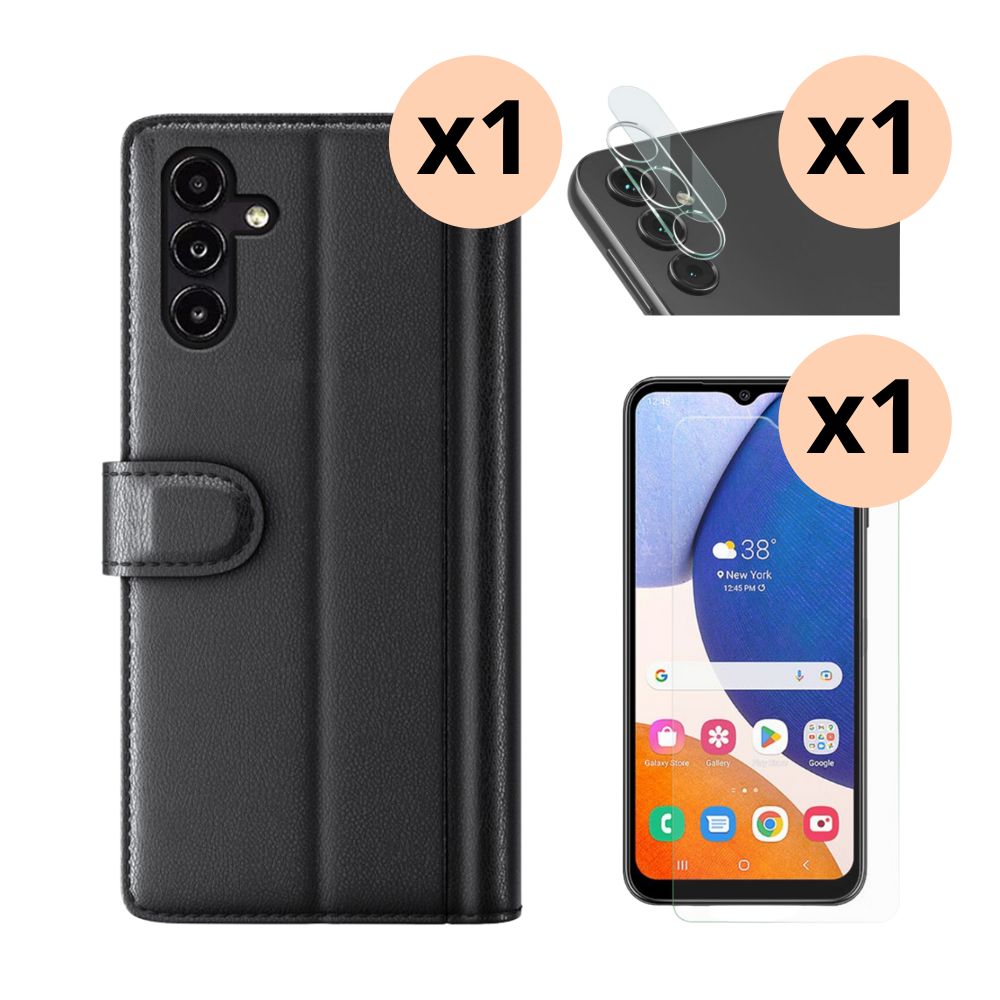 Samsung Galaxy A14 Kit Kotelo, Näytönsuoja ja Kameran Linssinsuoja