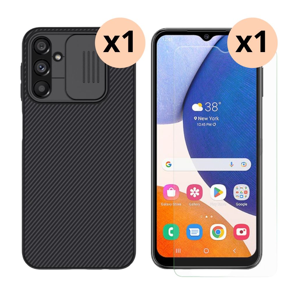 Samsung Galaxy A14 Kit CamShield Kouri ja Näytönsuoja