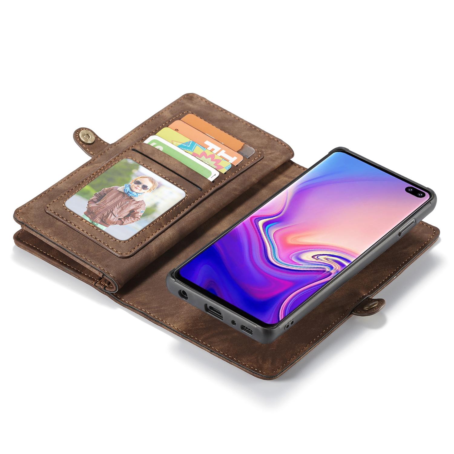 Multi-slot Suojakotelo Galaxy S10 Plus ruskea